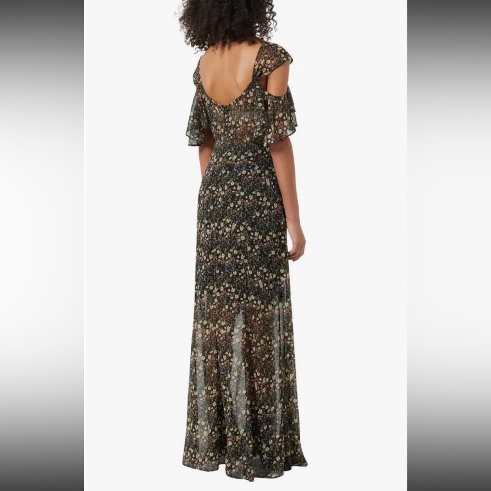 French Connection Hallie Cold Shoulder Dress | Black Floral | Size 8 | NWT - Picture 2 of 5